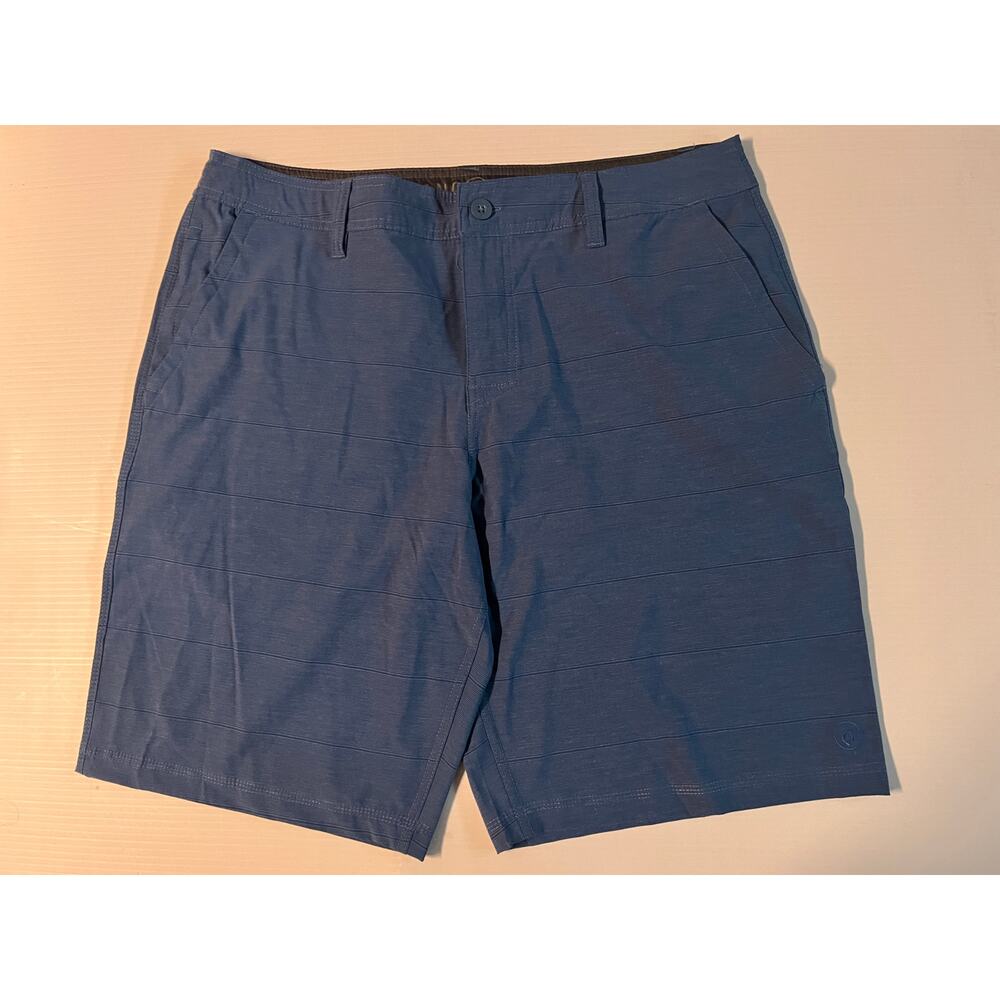 Hang Ten Mens Blue Hybrid Walk Shorts Size 36 Striped Stretch Board‎ Shorts